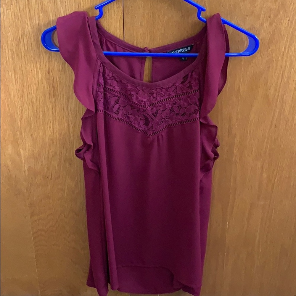 Lace Ruffle Sleeve Tank